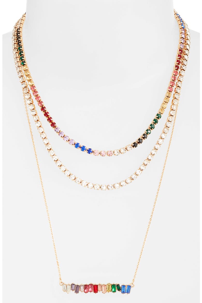 x Draya Michele Three Stacked Set of 3 Necklaces, Alternate, color, MULTI