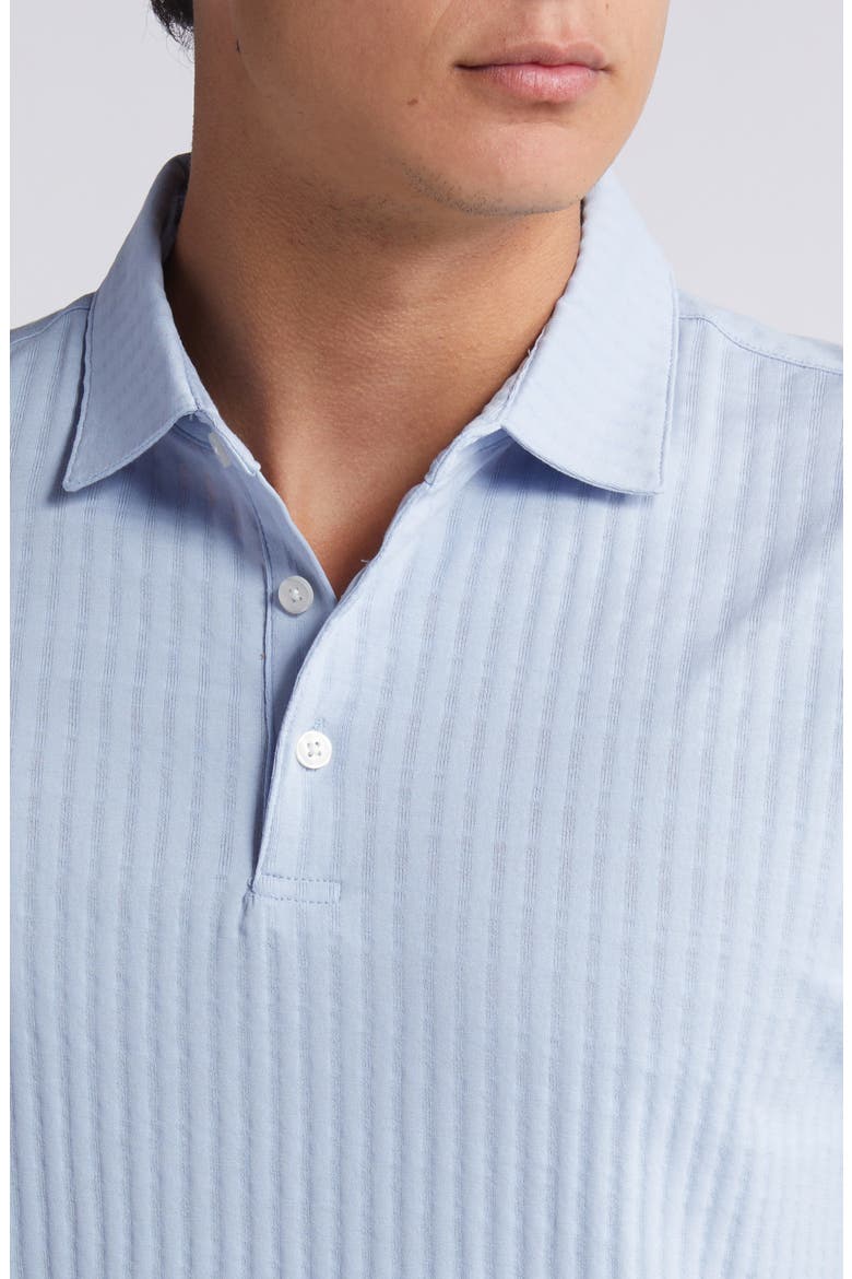 Mozart Slim Fit Jacquard Polo, Alternate, color, LIGHT BLUE