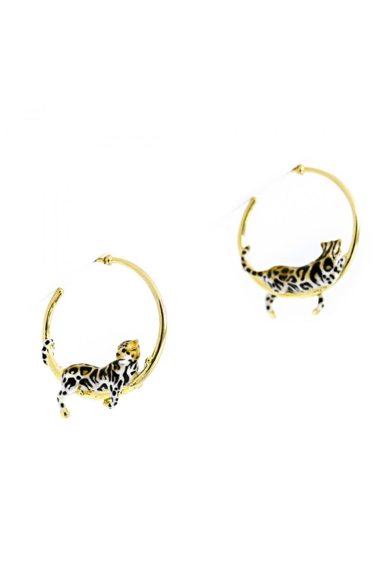 Clouded Leopard Hoops, Alternate, color, Leopard