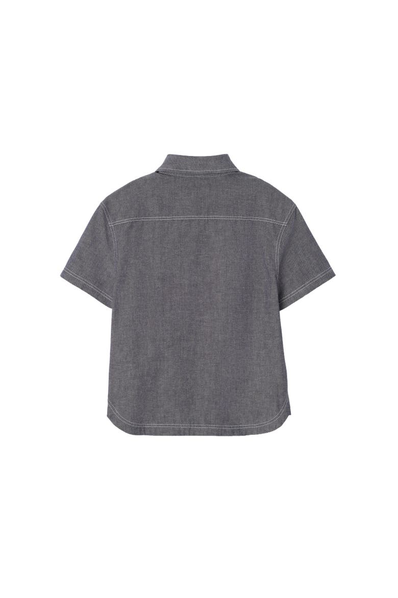 Cotton Shirt, Alternate, color, Damson blue melange