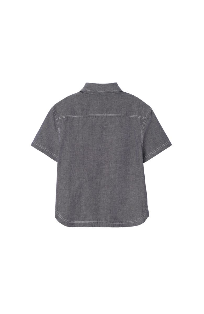 Burberry Cotton Shirt, Alternate, color, Damson Blue Melange