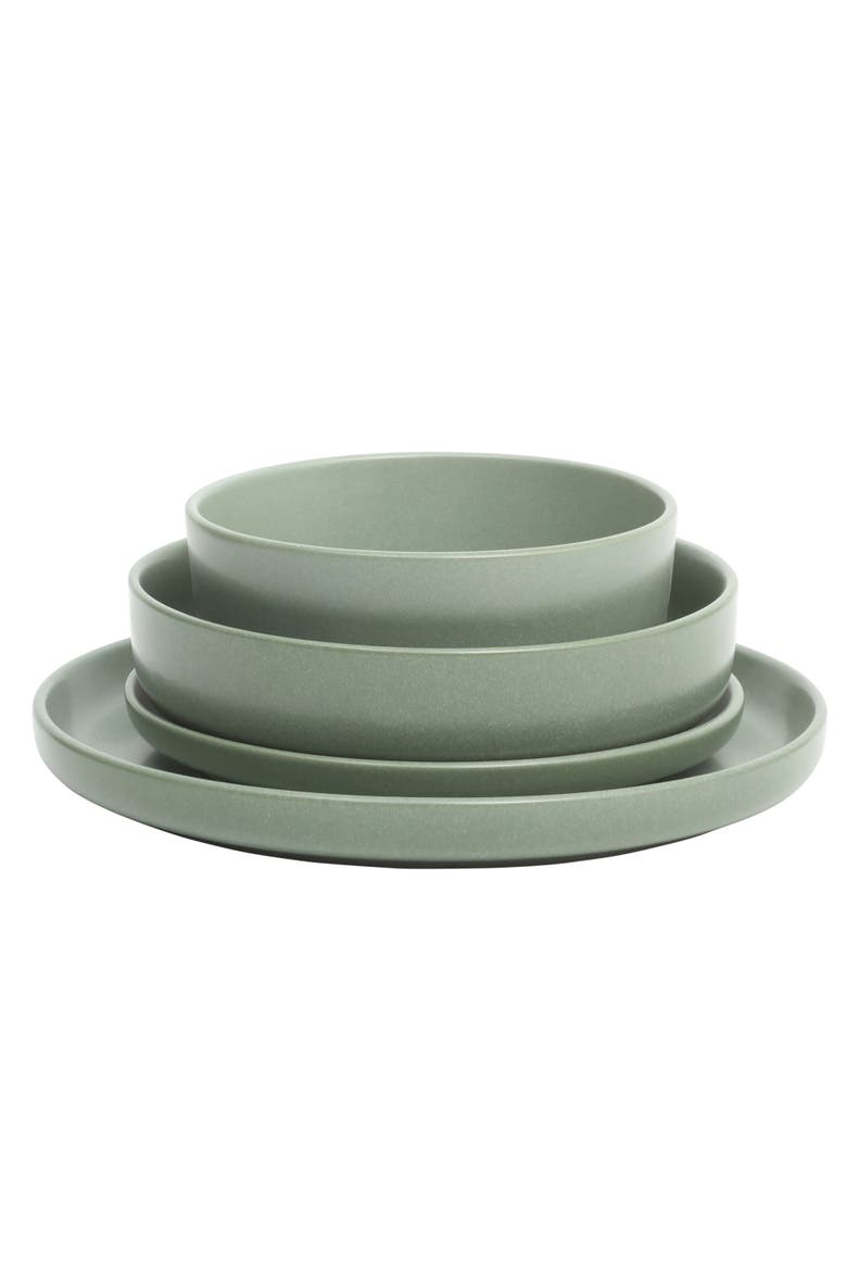 Soho Lounge Pasco 16-Piece Reactive Glaze Stoneware Dinnerware Set, Alternate, color, Matte Grayish Green