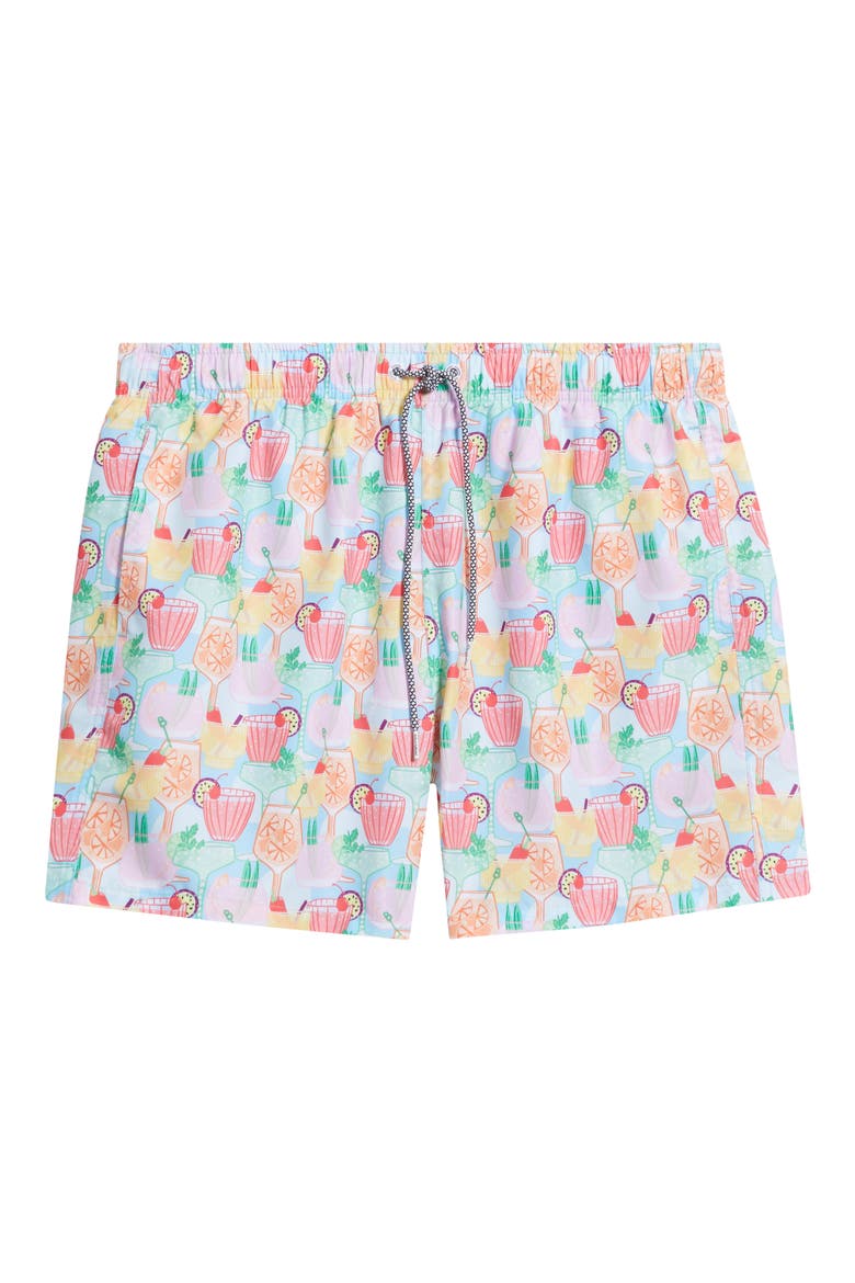 Club Tropicana Print Swim Trunks, Alternate, color, MULTI