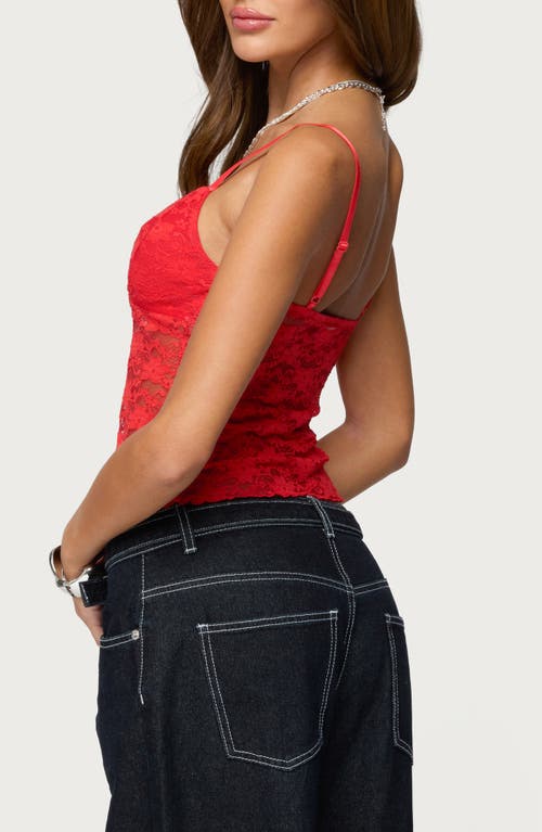 Edikted Eira Lace Camisole In Red