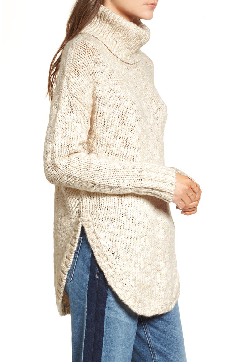 Turtleneck Sweater, Alternate, color, BEIGE BEACH COMBO