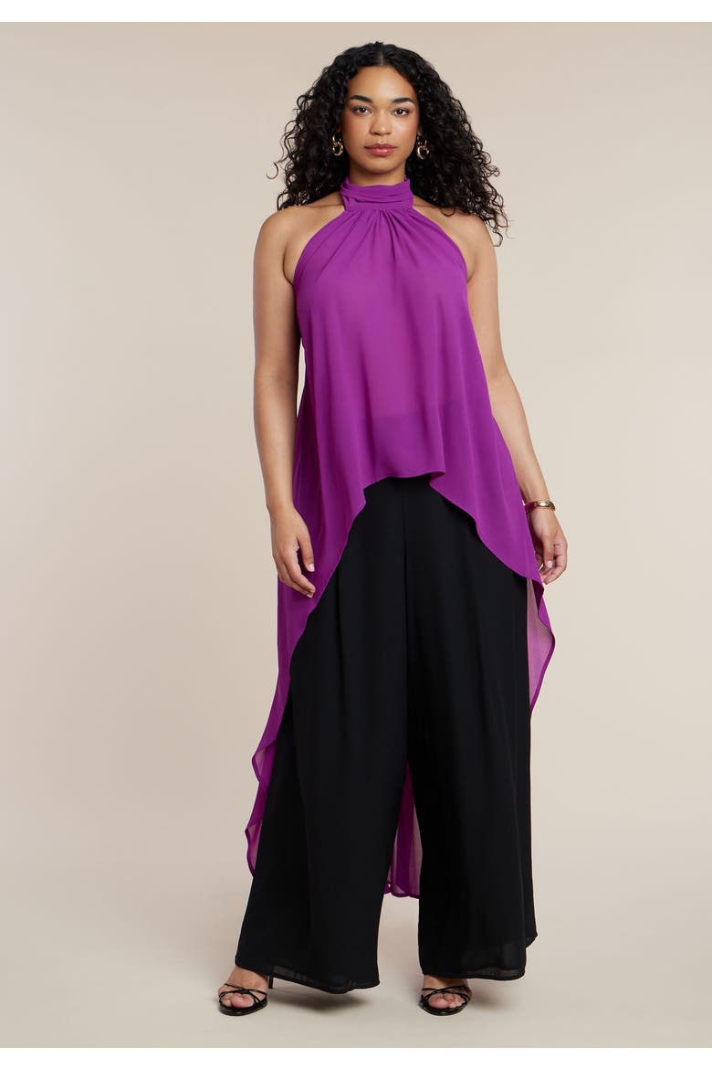 High Low Halter Top, Alternate, color, DARK PURPLE