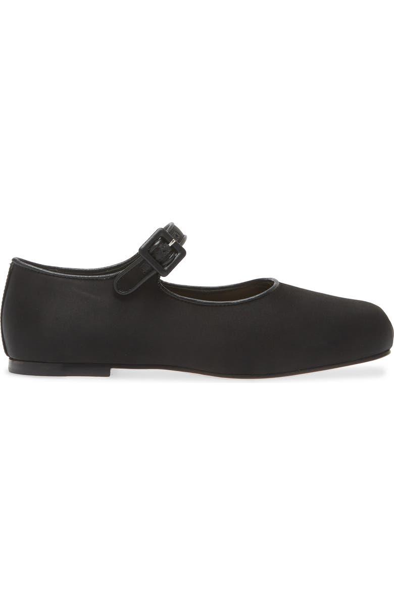 Sandy Liang Pointe Mary Jane Flat, Alternate, color, Black Satin