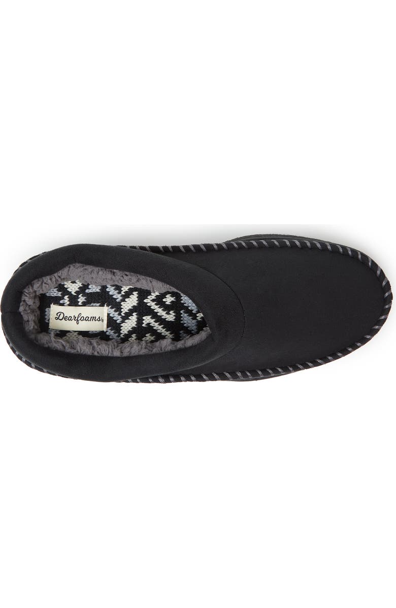 DEARFOAMS Thompson Moccasin Toe Clog Slipper, Alternate, color, Black Solid