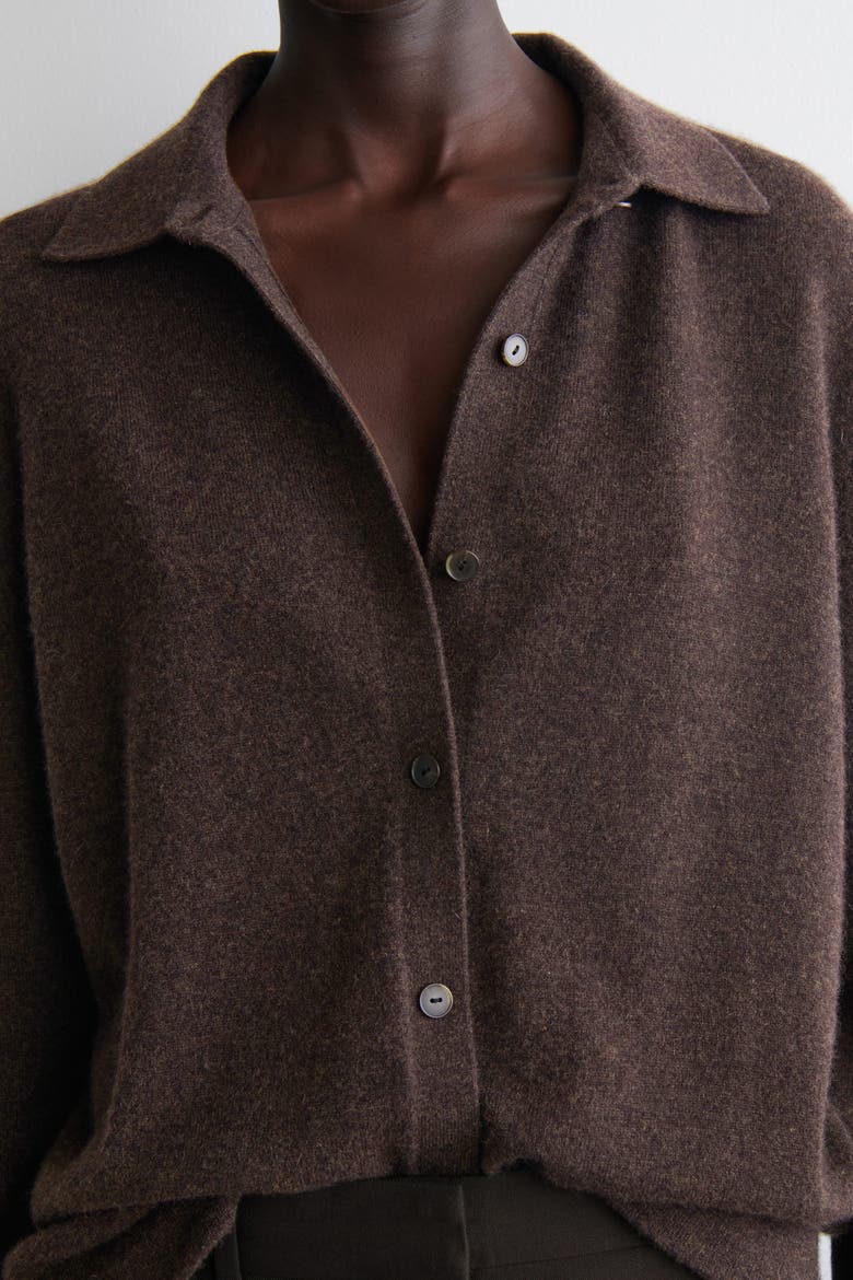 Cashmere Shirt, Alternate, color, DARK BROWN