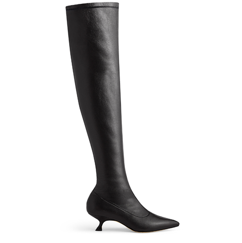 Neil J. Rodgers Seta Over The Knee Stretch Boot In Black Nappa