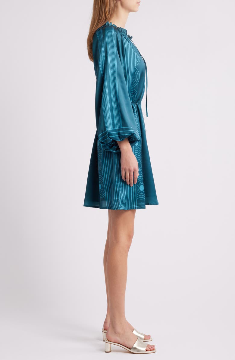 CIEBON Ritz Tie Waist Long Sleeve Dress, Alternate, color, Green Multi