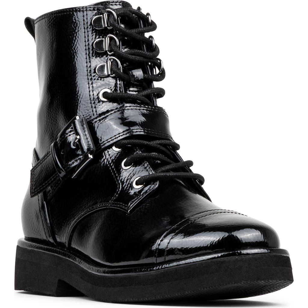 Donald Pliner Speed Lace Up Buckle Boot In Black