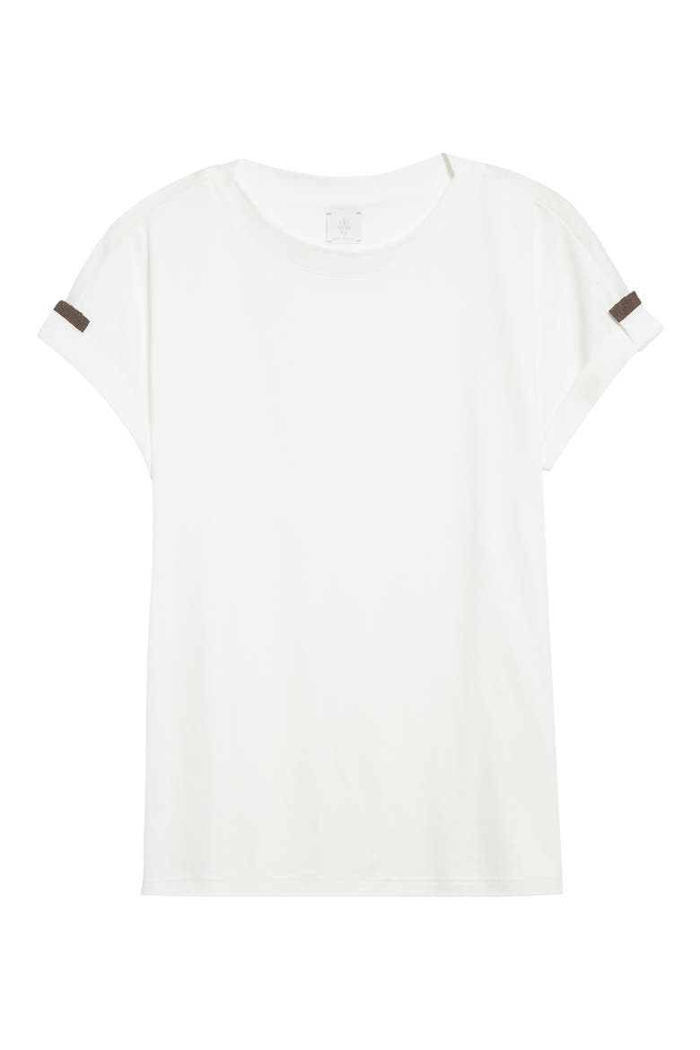 Grosgrain Loop Detail T-Shirt, Alternate, color, 01 WHITE