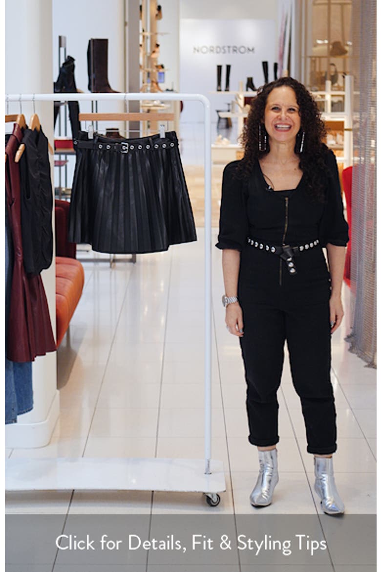 Isha Pleated Faux Leather Miniskirt video
