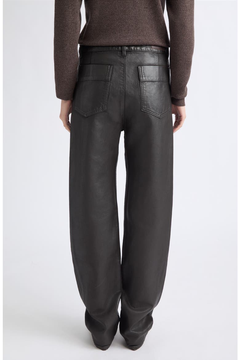 Twisted Leather Pants, Alternate, color, LICORICE