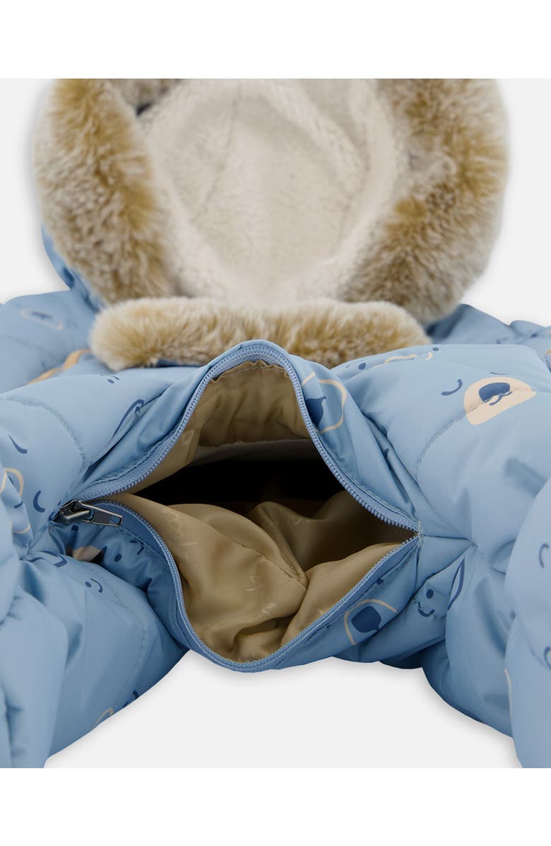 Deux par Deux Baby Boy's One Piece Baby Snowsuit Blue Bears Designed For Car Seat, Alternate, color, 