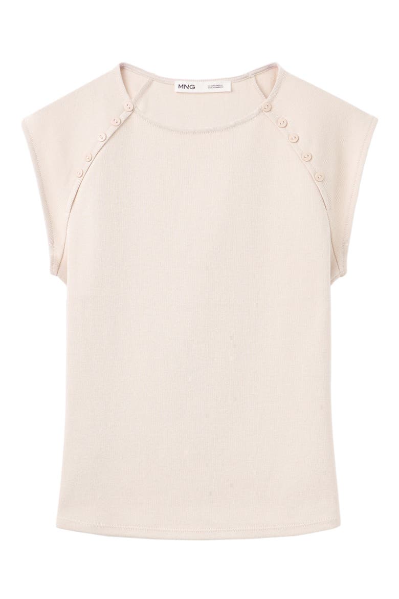 Button Detail Cotton T-Shirt, Alternate, color, SAND