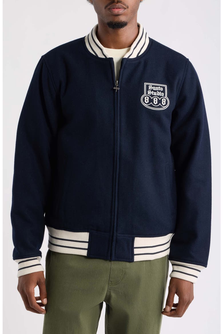 Parley Varsity Jacket, Alternate, color, NAVY
