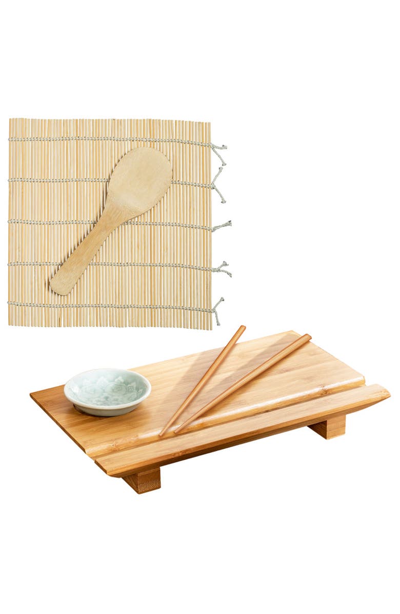 JOYCE CHEN Sushi Board and Sushi Roller Set, Main, color, Bamboo