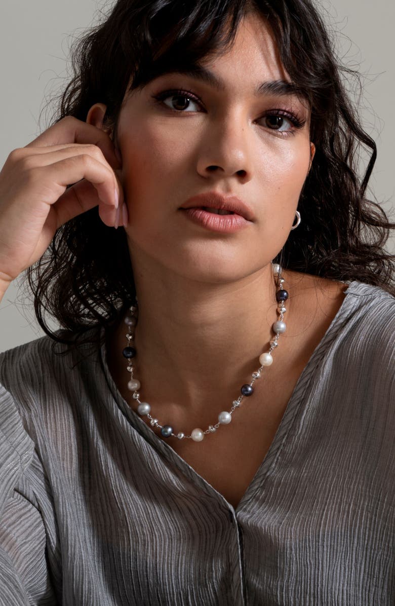 Dower & Hall Nugget & Mixed Freshwater Pearl Necklace, Alternate, color, Sterling Silver