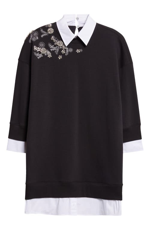 Cinq À Sept Cinq A Sept Justina Sweater Overlay Dress In Black