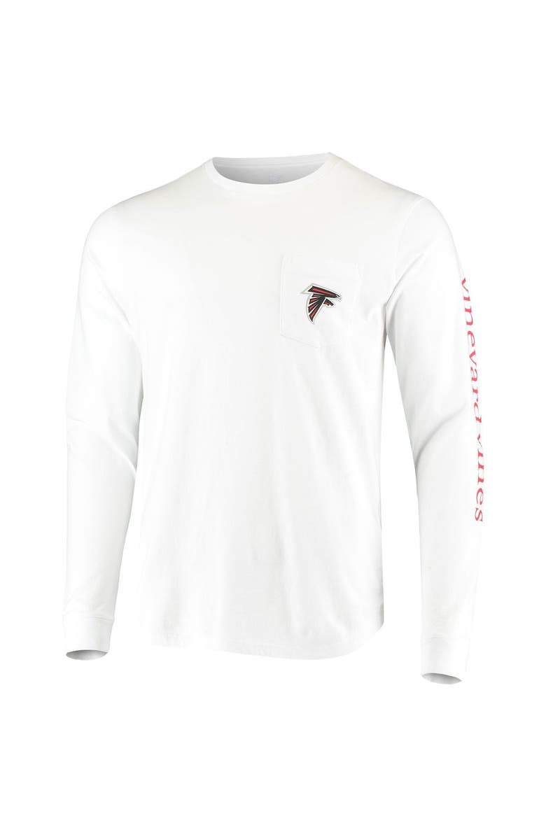 vineyard vines Men's Vineyard Vines White Atlanta Falcons Whale Helmet Long Sleeve T-Shirt, Alternate, color, White