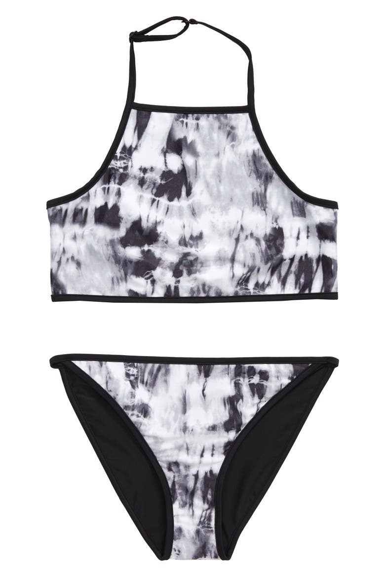 Reversible Two-Piece Swimsuit, Main, color, BLACK- WHITE TIE DYE