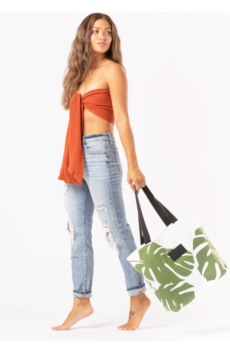 Aloha Collection Day Tripper Monstera Water Resistant Tyvek<sup>®</sup> Tote, Alternate, color, Seaweed