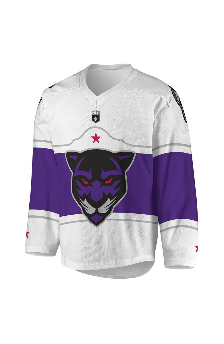 ADPRO Sports Men's White/Purple Panther City Lacrosse Club Replica Jersey, Alternate, color, White
