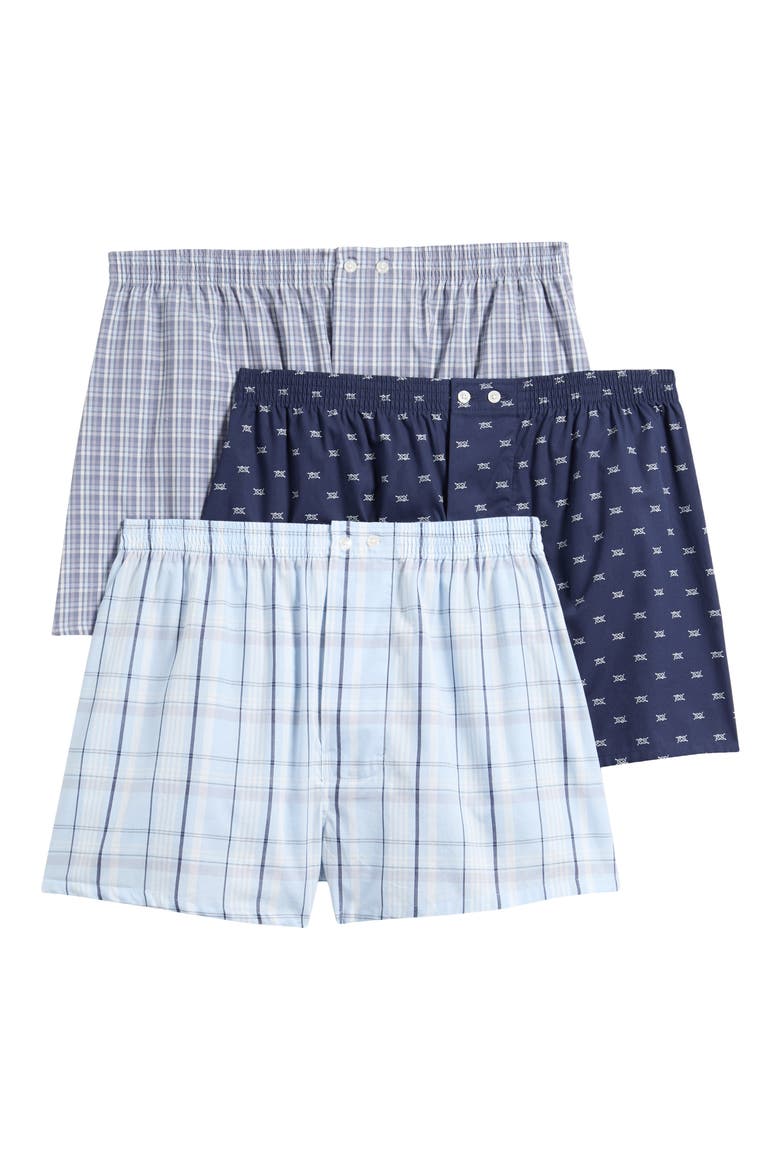 3-Pack Classic Fit Boxers, Alternate, color, BLUE CLARK PLAID MULTI