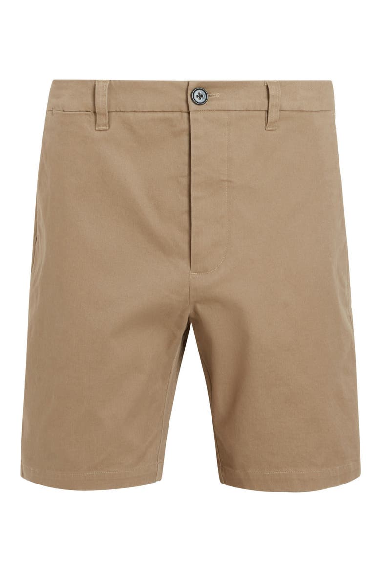 Neiva Flat Front Stretch Twill Shorts, Alternate, color, MOORLAND BROWN