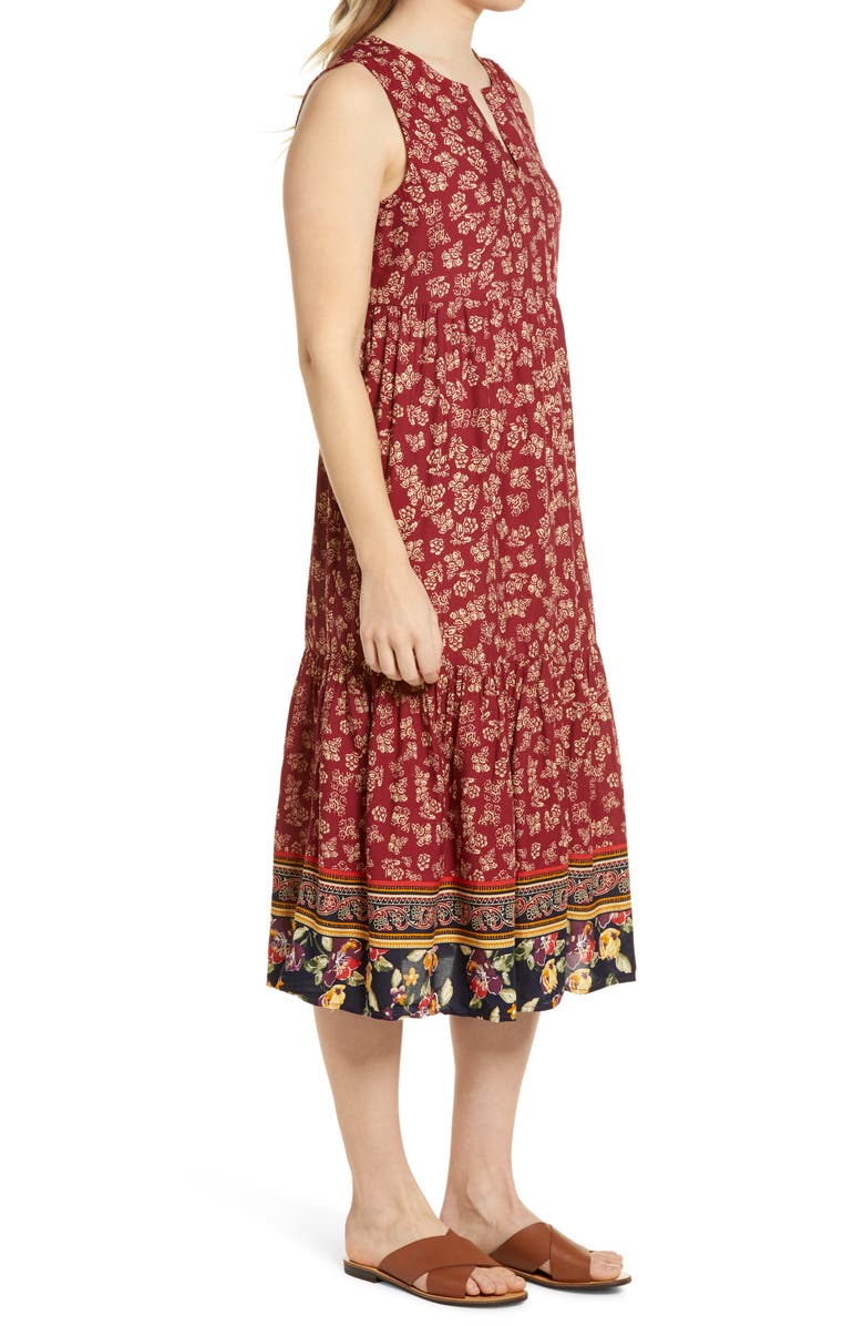 beachlunchlounge Ireana Tiered Ruffle Midi Dress, Alternate, color, Provence Floral