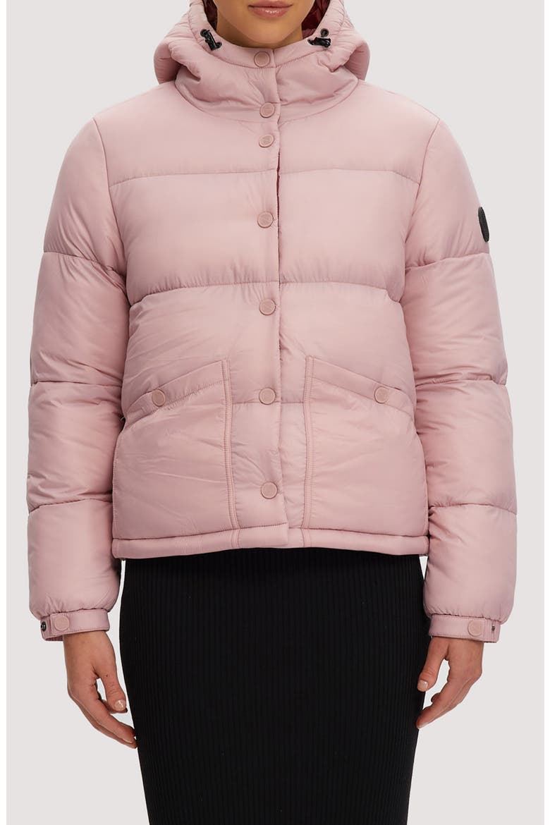 Winona Hooded Puffer Jacket, Main, color, DEAUVILLE MAUVE/ DARK CHERRY