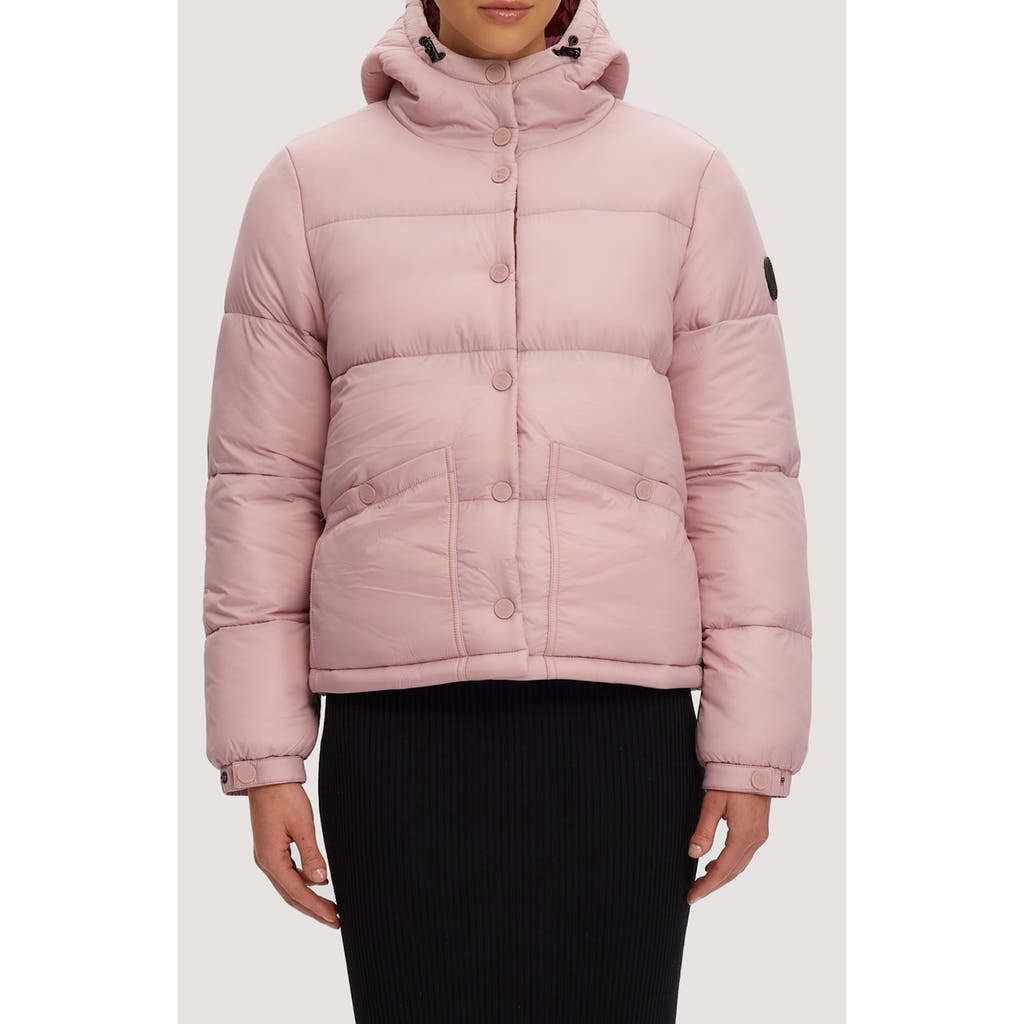 Noize Winona Hooded Puffer Jacket In Pink