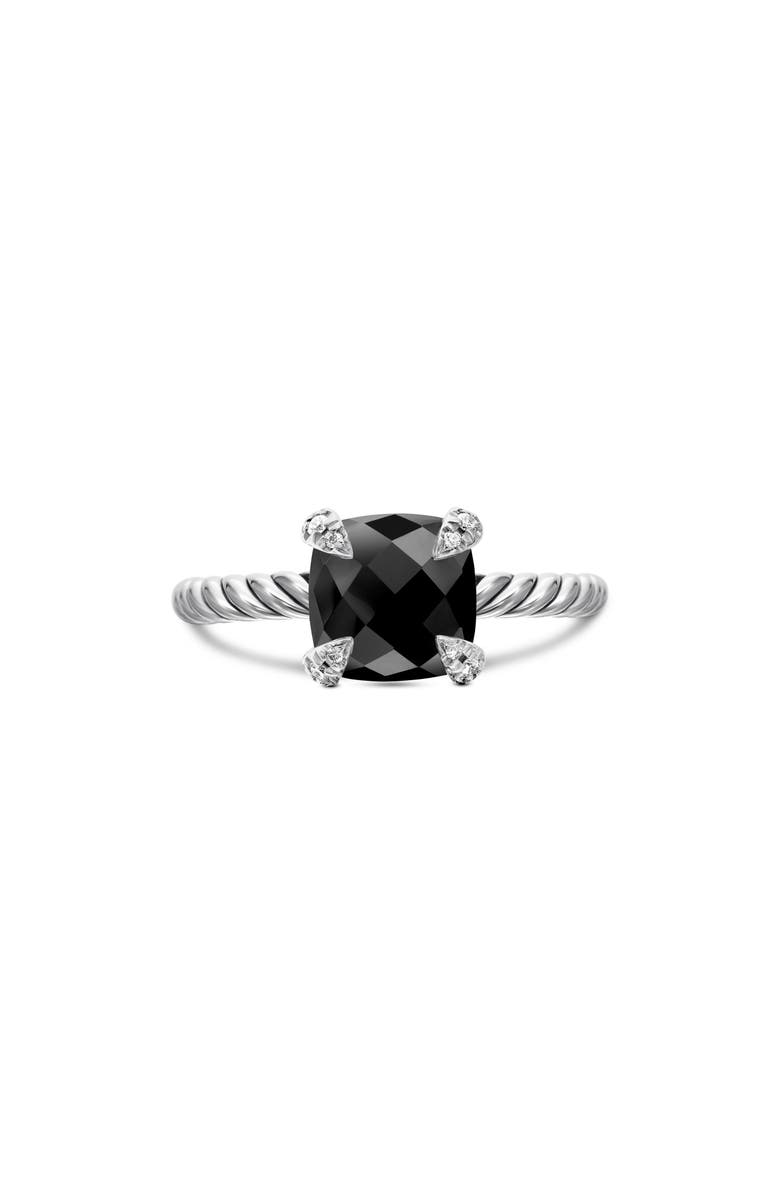 David Yurman Chatelaine<sup>®</sup> Ring with Semiprecious Stone & Diamonds, Main, color, Black Onyx