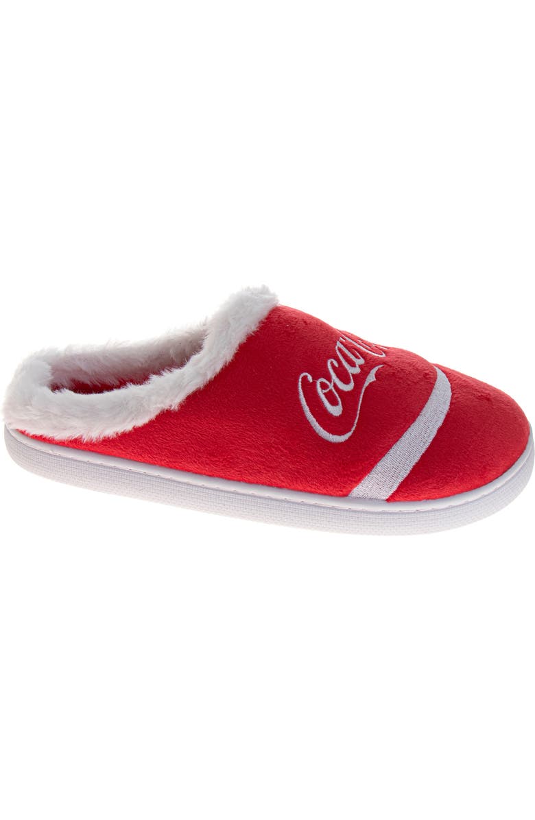 Coca Cola Coca-Cola<sup>®</sup> Faux Fur Trim Slipper, Main, color,