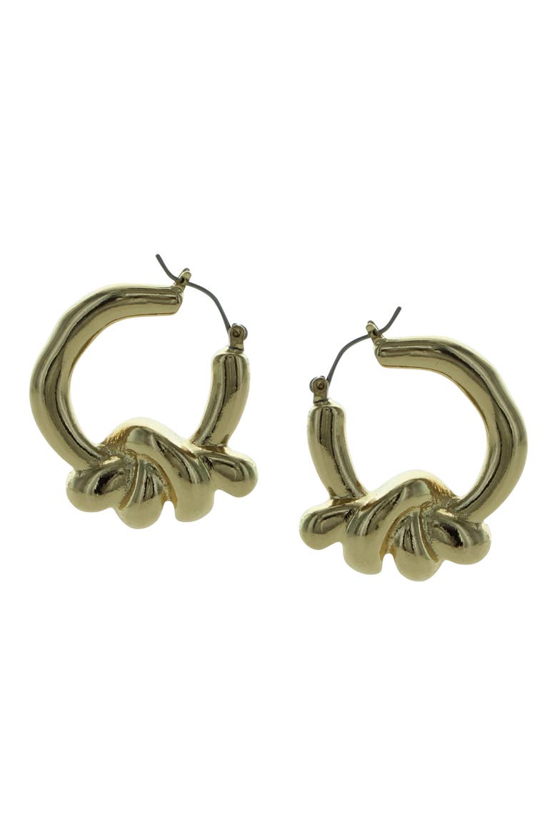 Knot Hoop Earrings, Main, color, GOLD