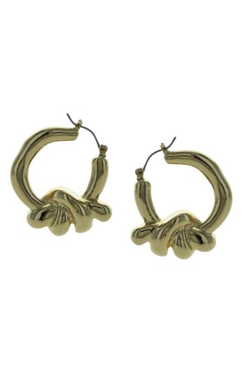 Olivia Welles Knot Hoop Earrings In Green