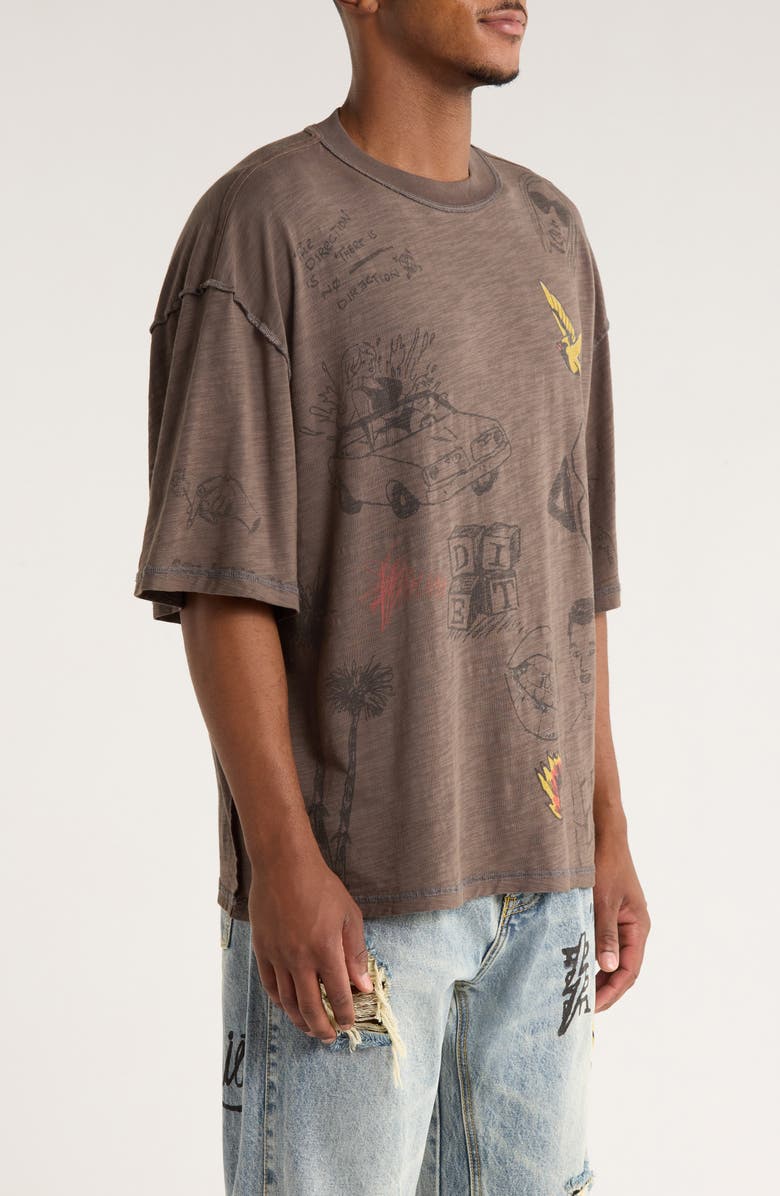 DIET STARTS MONDAY Doodle Graphic T-Shirt, Alternate, color, Vintage Black