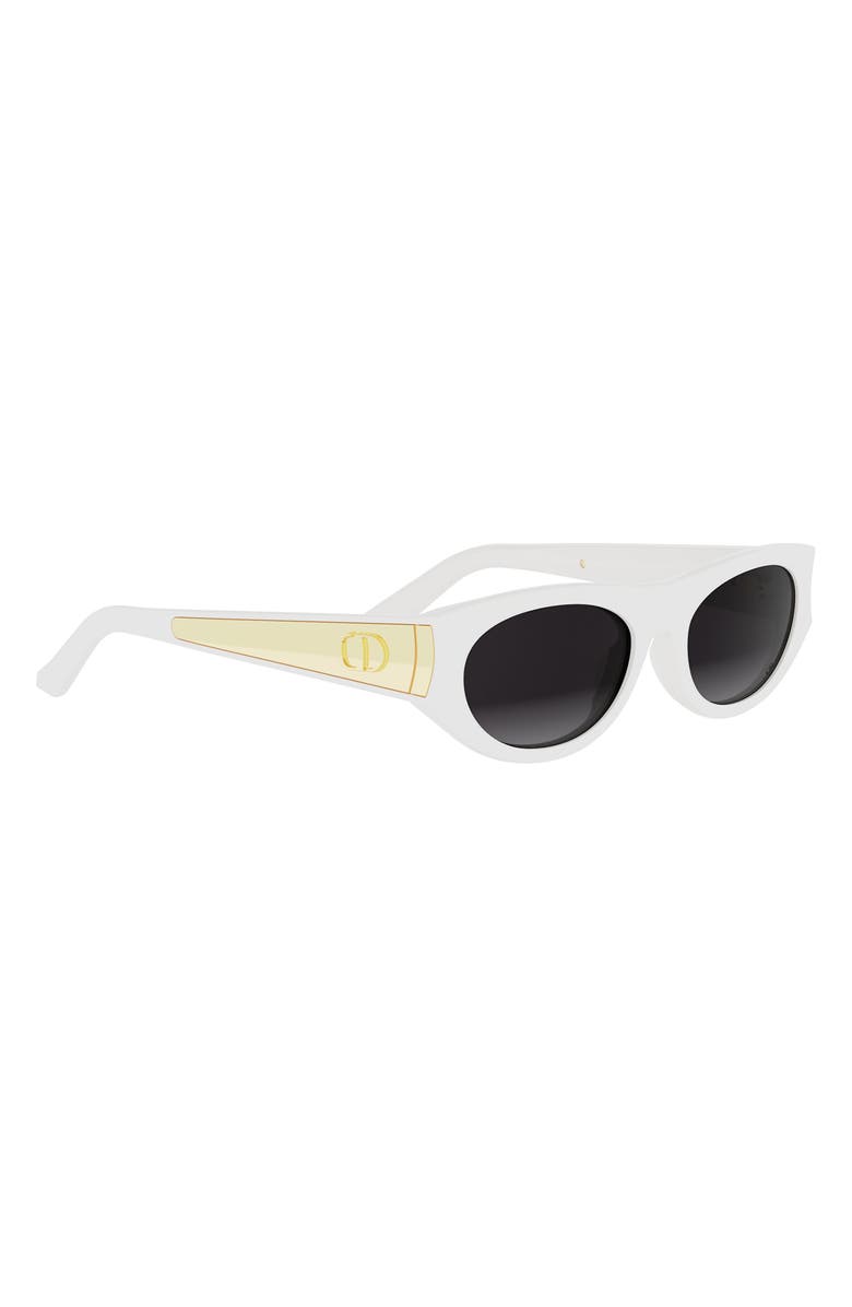 DIOR 'DiorGlow B2I 53mm Oval Sunglasses, Alternate, color, Ivory / Gradient Smoke