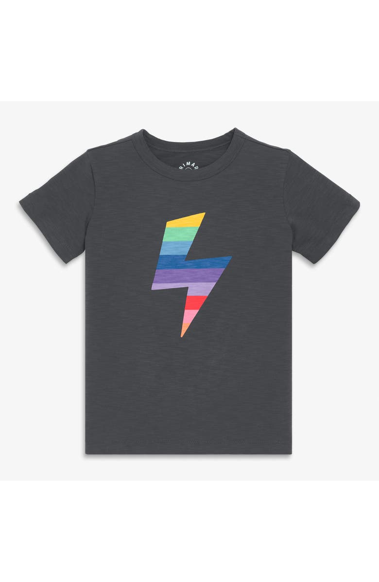 Primary Kids Rainbow Bolt Tee, Main, color, Asphalt Rainbow Bolt