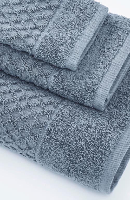 Woven & Weft 6-pack Diamond Textured Hand Towels In Blue