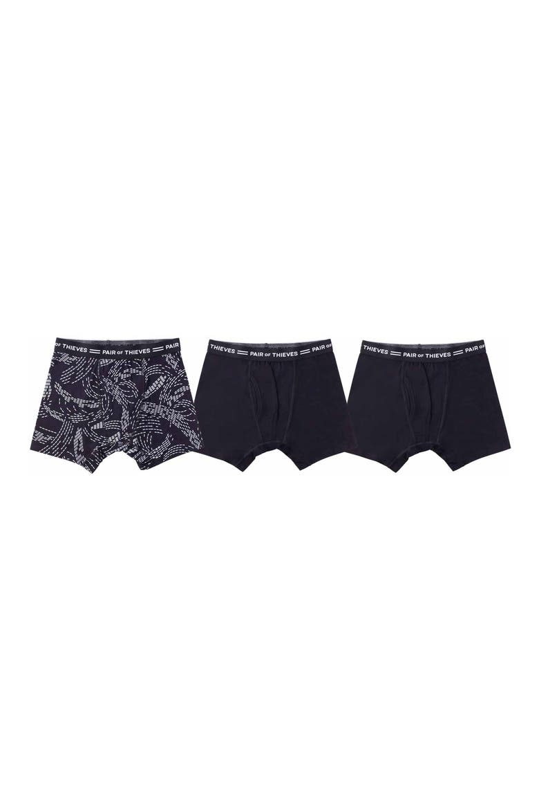 4-Way Stretch Cotton Boxer Briefs, Main, color, BLACK