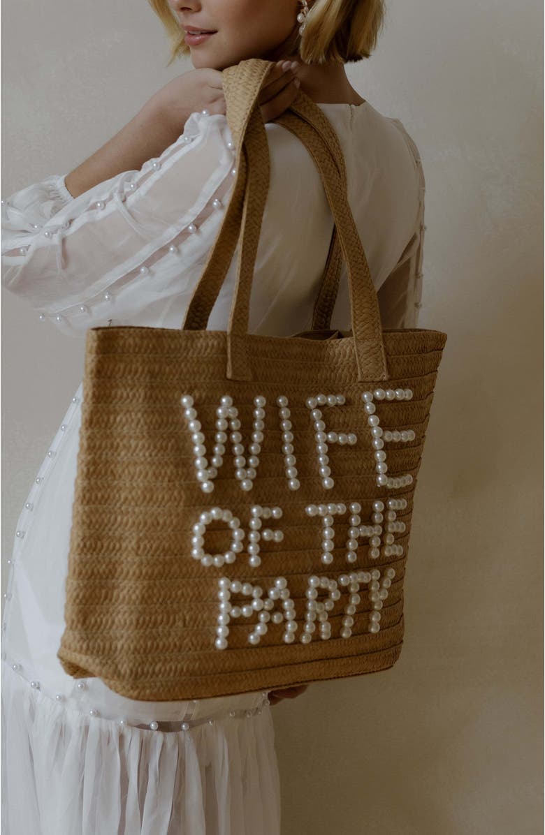 Untamed Petals Bach Party Pearl Tote, Alternate, color, Natural