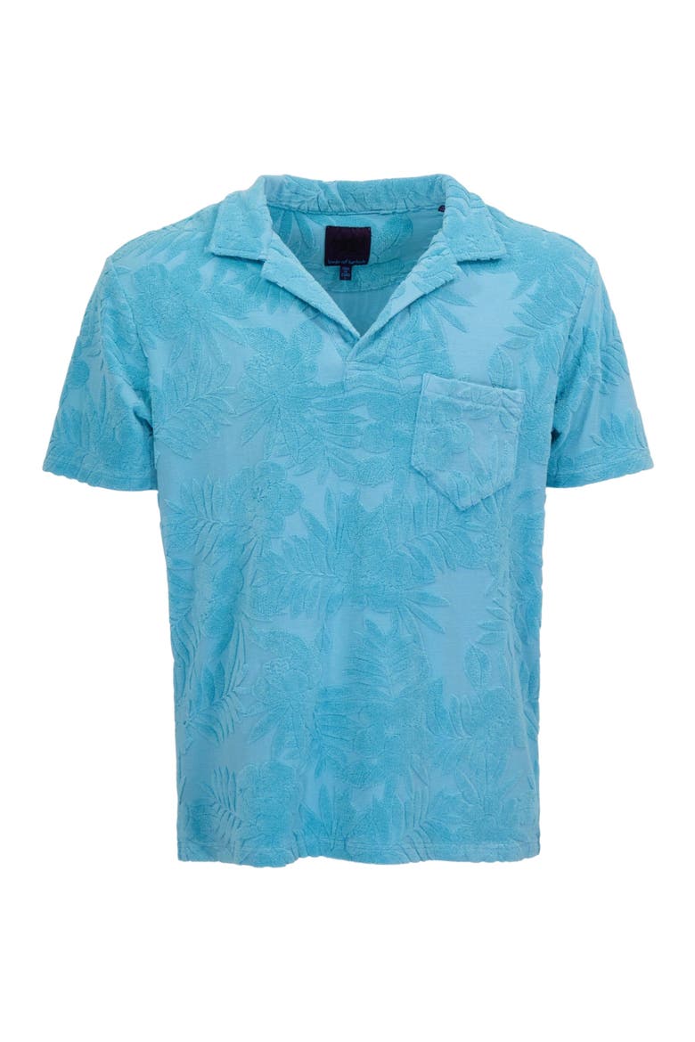 Farm Floral Towel Polo Shirt, Alternate, color, Teal
