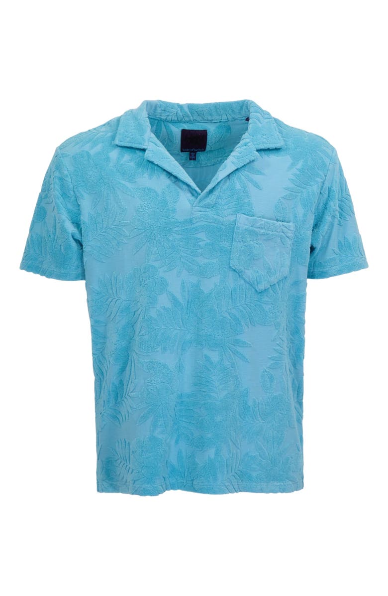 Lords of Harlech Farm Floral Towel Polo Shirt, Alternate, color, Teal