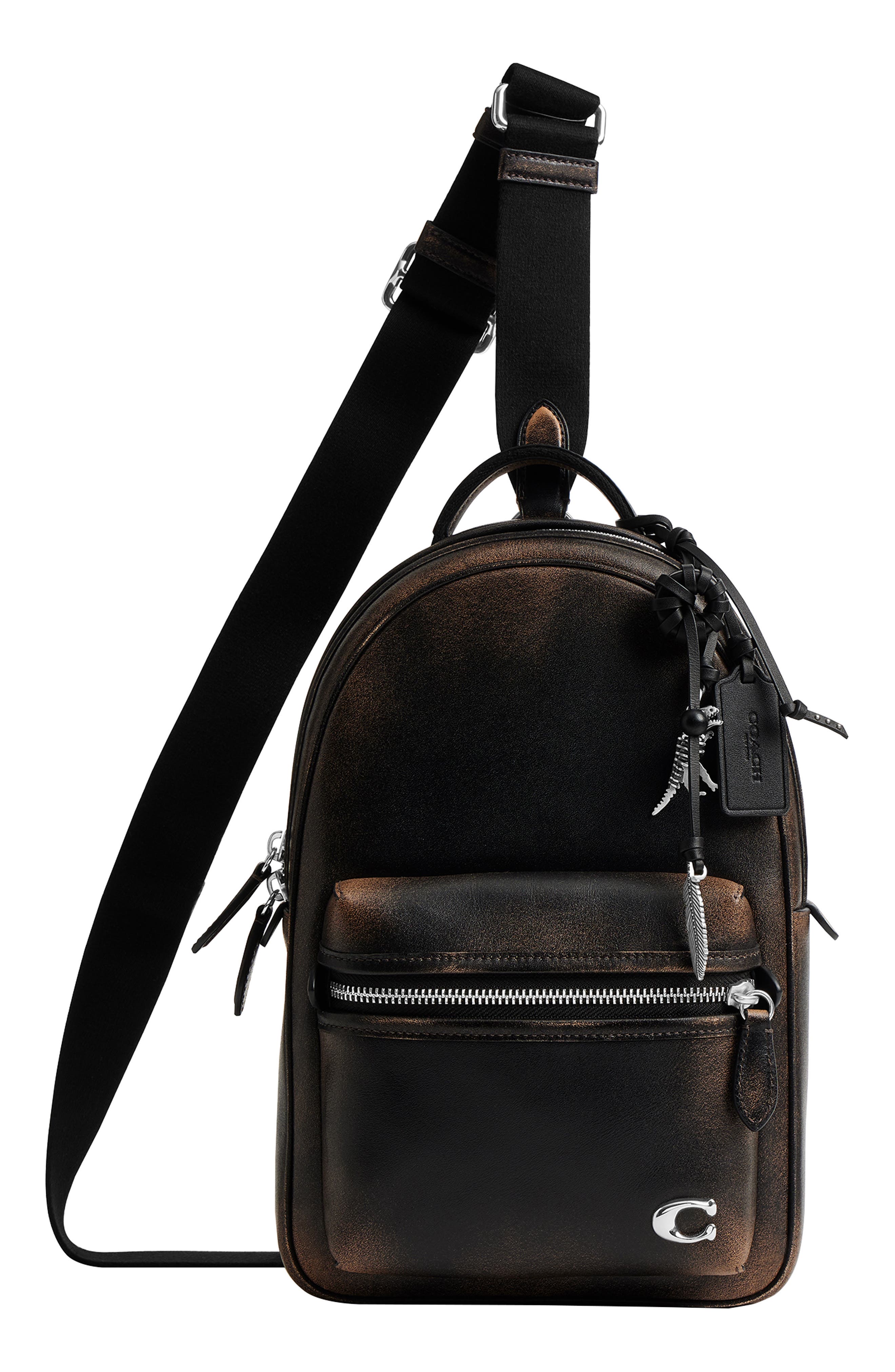 COACH Charter Loved Leather Sling Pack, Main, color, 