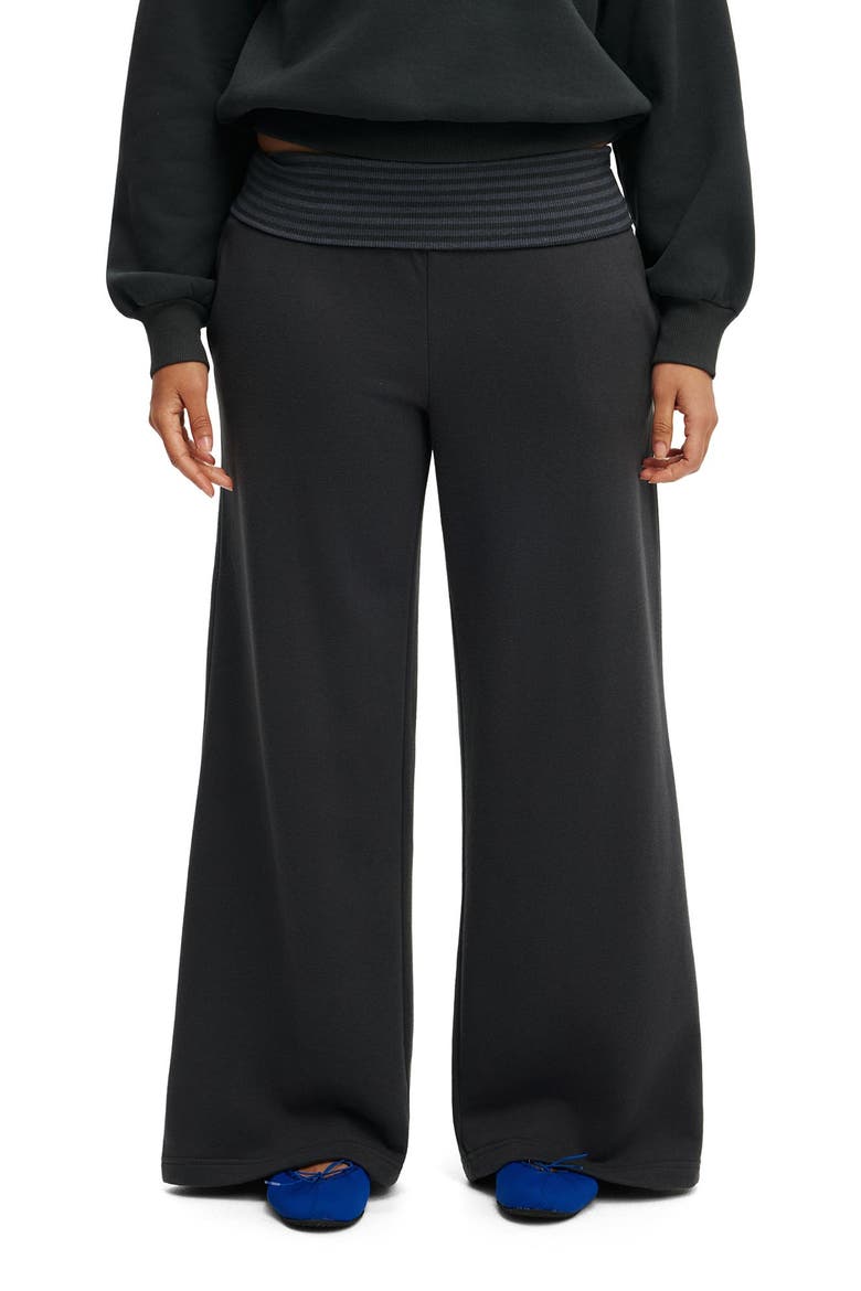 Women's Fold Over Waistband Sweatpant, Main, color, Shadowstone Stripe