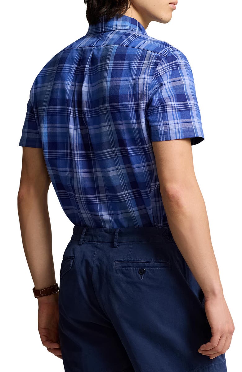 Polo Ralph Lauren Plaid Short Sleeve Cotton Button-Down Shirt, Alternate, color, 