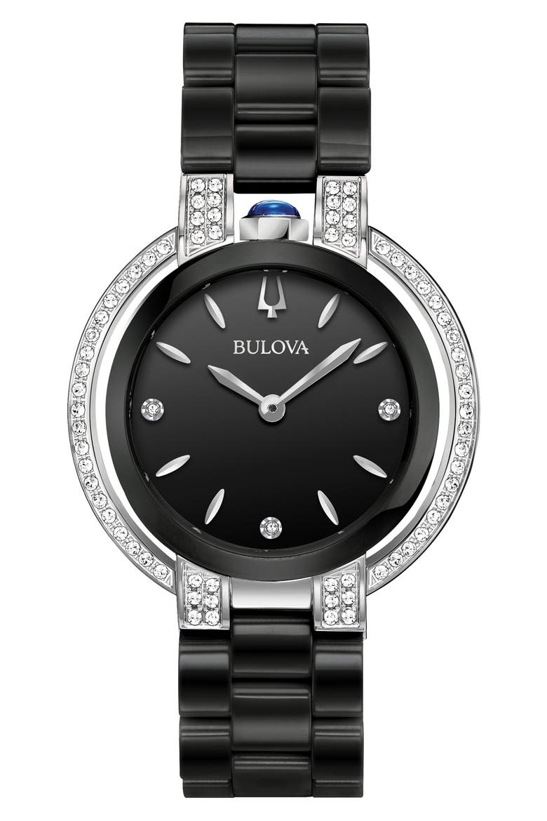 Classic Rubaiyat Diamond Bracelet Watch, 35mm, Main, color, BLACK